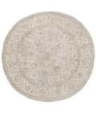 Hand Knotted Ziegler Farhan Wool Rug - 7'9'' x 7'10'' 7' 9" X 7' 10" ( 236 X 239 ) / Grey / Ivory