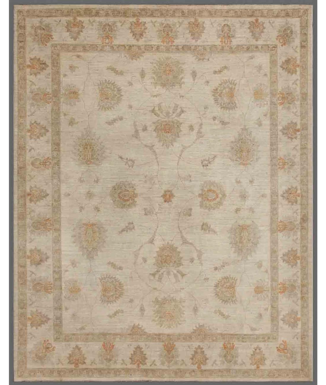 Hand Knotted Ziegler Farhan Wool Rug - 8'3'' x 10'2'' 8' 3" X 10' 2" ( 251 X 310 ) / Ivory / Ivory