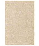 Hand Knotted Oushak Wool Rug - 6'2'' x 9'2'' 6' 2" X 9' 2" ( 188 X 279 ) / Grey / Ivory