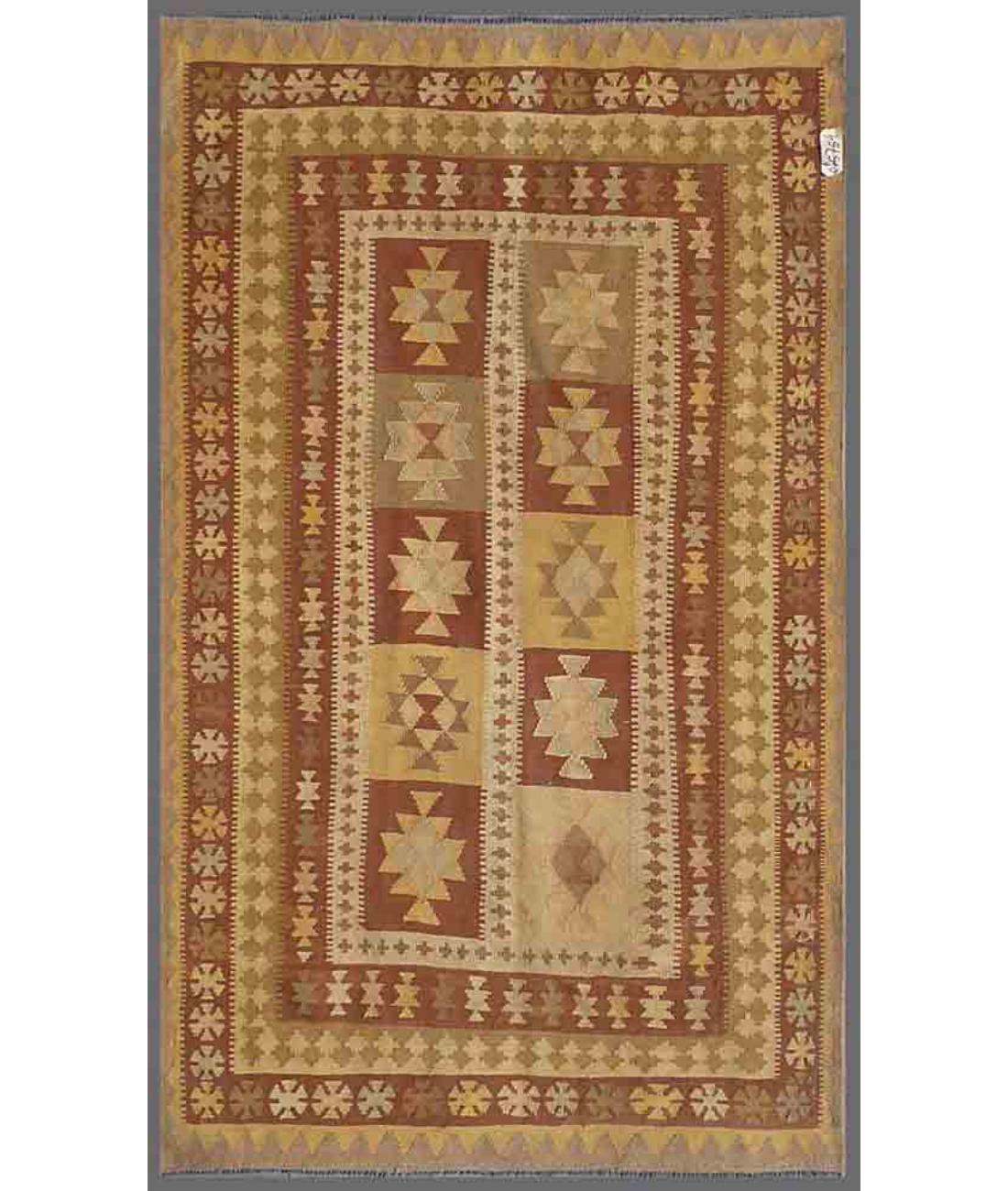 Hand Woven Maimana Kilim Wool Kilim Rug - 4'10'' x 8'5'' 4' 10" X 8' 5" ( 147 X 257 ) / Multi / Multi