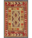 Hand Woven Maimana Kilim Wool Kilim Rug - 3'3'' x 4'11'' 3' 3" X 4' 11" ( 99 X 150 ) / Multi / Multi