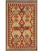 Hand Woven Maimana Kilim Wool Kilim Rug - 3'2'' x 4'11'' 3' 2" X 4' 11" ( 97 X 150 ) / Multi / Multi