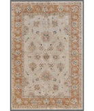 Hand Knotted Serenity Wool Rug - 3'11'' x 5'10'' 3' 11" X 5' 10" ( 119 X 178 ) / Ivory / Red