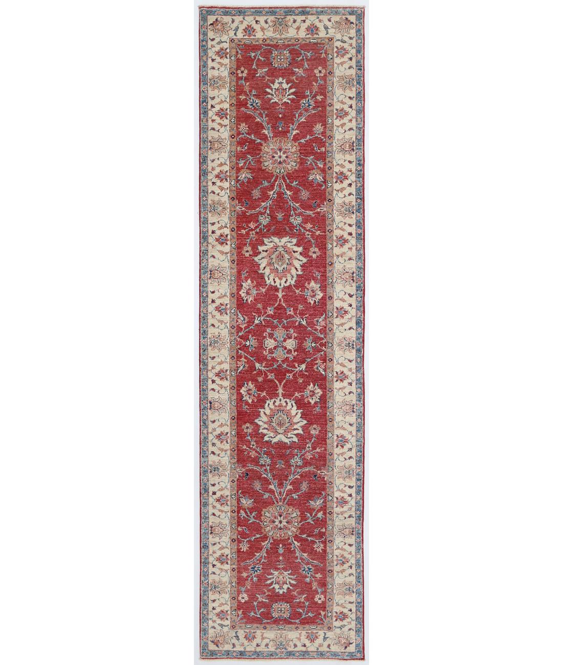 Hand Knotted Ziegler Sultanabad Wool Rug - 2'5'' x 9'8'' 2' 5" X 9' 8" ( 74 X 295 ) / Red / Ivory