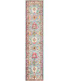 Kazak 2'9'' X 12'3'' Hand-Knotted Wool Rug 2'9'' x 12'3'' (83 X 368) / Blue / Ivory