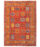 Hand Knotted Nomadic Caucasian Humna Wool Rug - 9'0'' x 12'9'' 9' 0" X 12' 9" ( 274 X 389 ) / Red / Gold