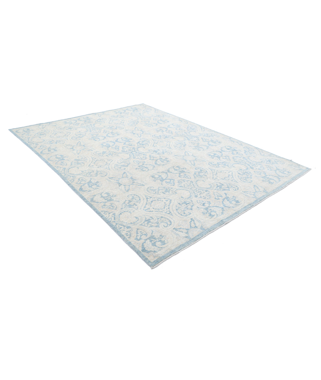 Artemix 7'10'' X 10'2'' Hand-Knotted Wool Rug 7'10'' x 10'2'' (235 X 305) / Blue / Ivory