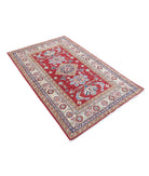 Kazak 3'10'' X 6'0'' Hand-Knotted Wool Rug 3'10'' x 6'0'' (115 X 180) / Red / Ivory