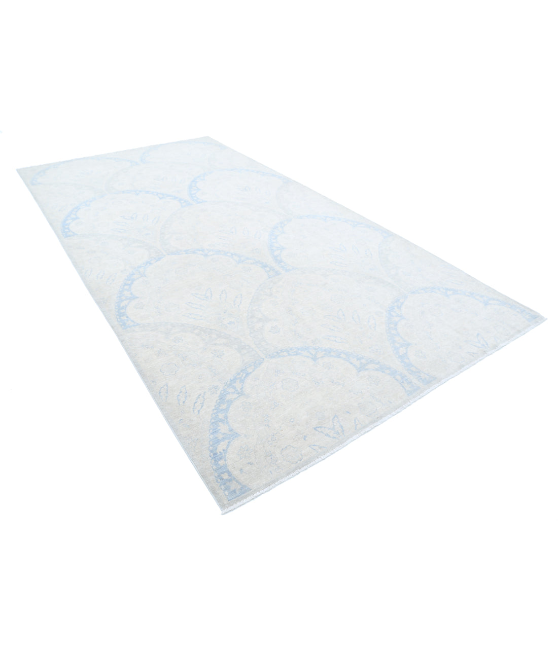 Artemix 6'5'' X 11'11'' Hand-Knotted Wool Rug 6'5'' x 11'11'' (193 X 358) / Ivory / Blue