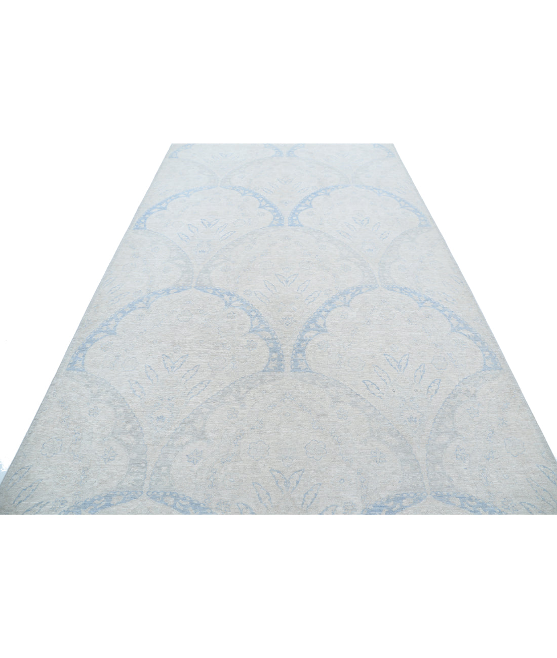 Artemix 6'5'' X 11'11'' Hand-Knotted Wool Rug 6'5'' x 11'11'' (193 X 358) / Ivory / Blue