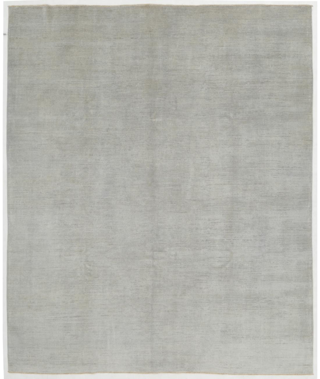 Hand Knotted Overdye Wool Rug - 8'0'' x 9'5'' 8' 0" X 9' 5" ( 244 X 287 ) / Silver / Silver