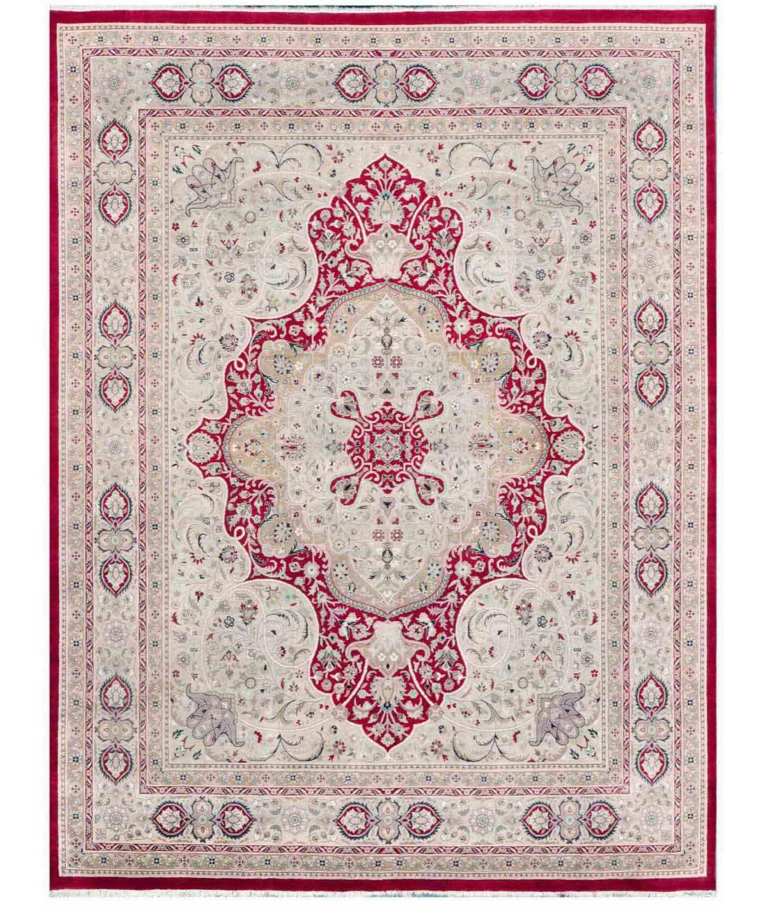 Hand Knotted Heritage Pak Persian Wool Rug - 9'0'' x 12'4'' 9' 0" X 12' 4" ( 274 X 376 ) / Red / Ivory