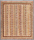 Hand Knotted Shaal Wool Rug - 8'3'' x 9'2'' 8' 3" X 9' 2" ( 251 X 279 ) / Multi / Multi