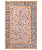 Hand Knotted Sultanabad Farhan Wool Rug - 6'10'' x 9'11'' 6' 10" X 9' 11" ( 208 X 302 ) / Grey / Blue