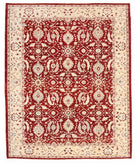 Hand Knotted Ziegler Farhan Wool Rug - 8'2'' x 10'3'' 8' 2" X 10' 3" ( 249 X 312 ) / Red / Ivory