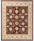 Hand Knotted Ziegler Farhan Wool Rug - 8'0'' x 10'1'' 8' 0" X 10' 1" ( 244 X 307 ) / Brown / Ivory