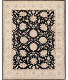 Hand Knotted Ziegler Farhan Wool Rug - 8'0'' x 10'2'' 8' 0" X 10' 2" ( 244 X 310 ) / Black / Ivory