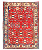 Hand Knotted Tribal Kazak Wool Rug - 12'0'' x 15'6'' 12' 0" X 15' 6" ( 366 X 472 ) / Red / Ivory