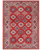 Hand Knotted Tribal Kazak Wool Rug - 10'5'' x 14'2'' 10' 5" X 14' 2" ( 318 X 432 ) / Red / Ivory