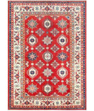 Hand Knotted Tribal Kazak Wool Rug - 10'4'' x 14'1'' 10' 4" X 14' 1" ( 315 X 429 ) / Red / Ivory