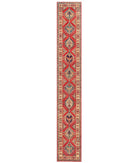 Hand Knotted Tribal Kazak Wool Rug - 10'1'' x 13'9'' 10' 1" X 13' 9" ( 307 X 419 ) / Red / Ivory