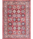 Hand Knotted Tribal Kazak Wool Rug - 9'0'' x 12'6'' 9' 0" X 12' 6" ( 274 X 381 ) / Red / Ivory