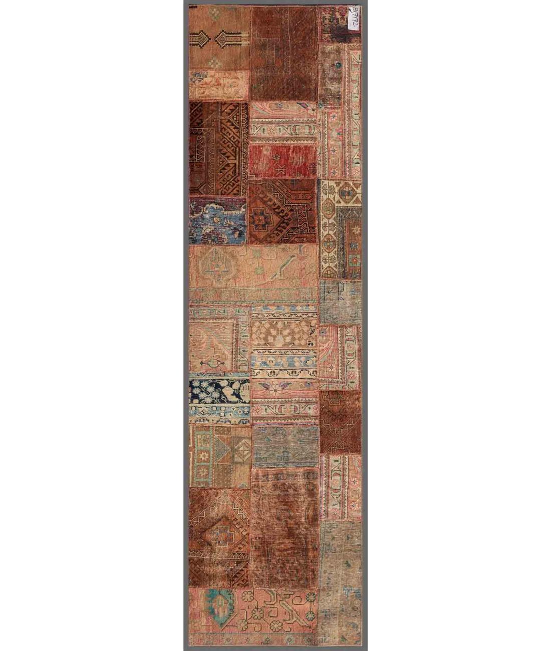 Hand Knotted Mosaic Patchwork Wool Rug - 2'8'' x 9'7'' 2' 8" X 9' 7" ( 81 X 292 ) / Multi / Multi