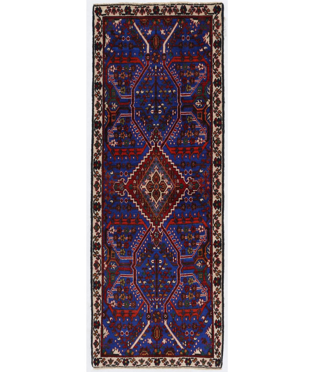 Hand Knotted Persian Josheghan Wool Rug - 1'10'' x 5'1'' 1' 10" X 5' 1" ( 56 X 155 ) / Blue / Ivory