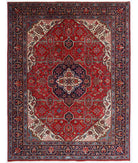 Hand Knotted Persian Tabriz Wool Rug - 9'7'' x 12'5'' 9' 7" X 12' 5" ( 292 X 378 ) / Red / Black