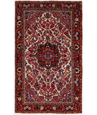 Hand Knotted Persian Lilian Wool Rug - 4'10'' x 8'2'' 4' 10" X 8' 2" ( 147 X 249 ) / Ivory / Blue