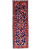 Hand Knotted Persian Lilian Wool Rug - 3'5'' x 10'6'' 3' 5" X 10' 6" ( 104 X 320 ) / Blue / Red