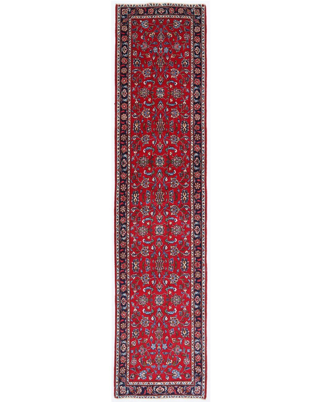 Hand Knotted Persian Kashan Wool Rug - 2'3'' x 9'8'' 2' 3" X 9' 8" ( 69 X 295 ) / Red / Black