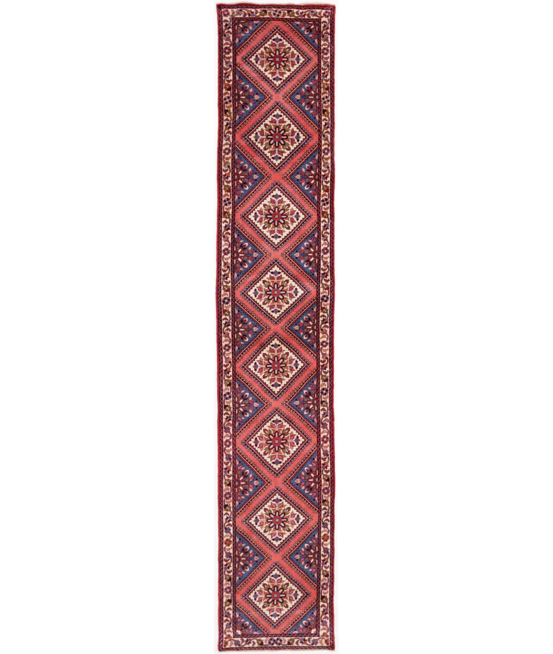 Hand Knotted Persian Bijar Wool Rug - 2'3'' x 13'0'' 2' 3" X 13' 0" ( 69 X 396 ) / Pink / Ivory