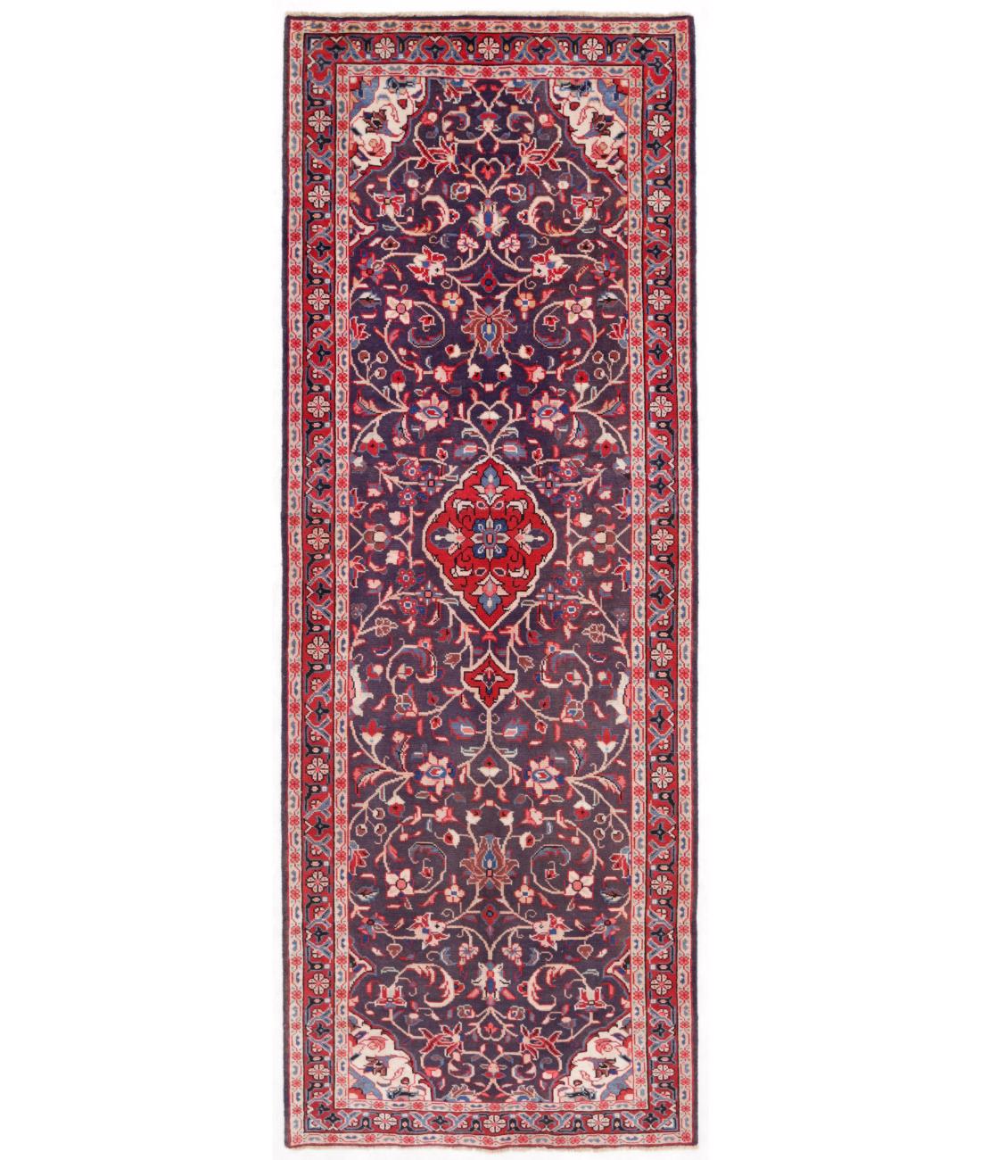 Hand Knotted Persian Lilian Wool Rug - 3'5'' x 9'7'' 3' 5" X 9' 7" ( 104 X 292 ) / Brown / Red