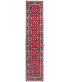 Hand Knotted Persian Kashan Wool Rug - 2'4'' x 10'10'' 2' 4" X 10' 10" ( 71 X 330 ) / Blue / Red