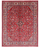 Hand Knotted Persian Lilian Wool Rug - 10'4'' x 13'3'' 10' 4" X 13' 3" ( 315 X 404 ) / Red / Ivory