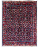 Hand Knotted Persian Mahal Wool Rug - 9'6'' x 12'1'' 9' 6" X 12' 1" ( 290 X 368 ) / Blue / Red