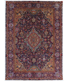 Hand Knotted Persian Kashmar Wool Rug - 9'2'' x 12'10'' 9' 2" X 12' 10" ( 279 X 391 ) / Black / Red