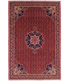 Hand Knotted Persian Bijar Wool Rug - 6'11'' x 10'6'' 6' 11" X 10' 6" ( 211 X 320 ) / Red / Blue