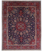 Hand Knotted Persian Tabriz Wool Rug - 9'6'' x 12'0'' 9' 6" X 12' 0" ( 290 X 366 ) / Blue / Red