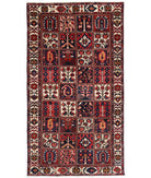 Hand Knotted Persian Bakhtiari Wool Rug - 5'2'' x 9'10'' 5' 2" X 9' 10" ( 157 X 300 ) / Red / Ivory