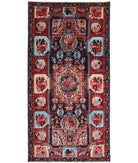 Hand Knotted Persian Bakhtiari Wool Rug - 5'4'' x 10'6'' 5' 4" X 10' 6" ( 163 X 320 ) / Black / Red