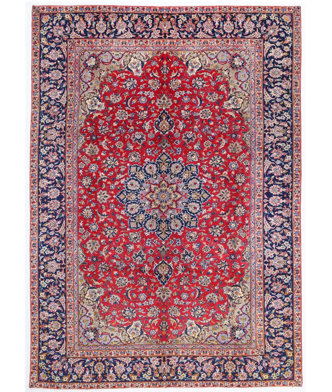 Hand Knotted Persian Najafabad Wool Rug - 8'11'' x 12'7'' 8' 11" X 12' 7" ( 272 X 384 ) / Red / Blue