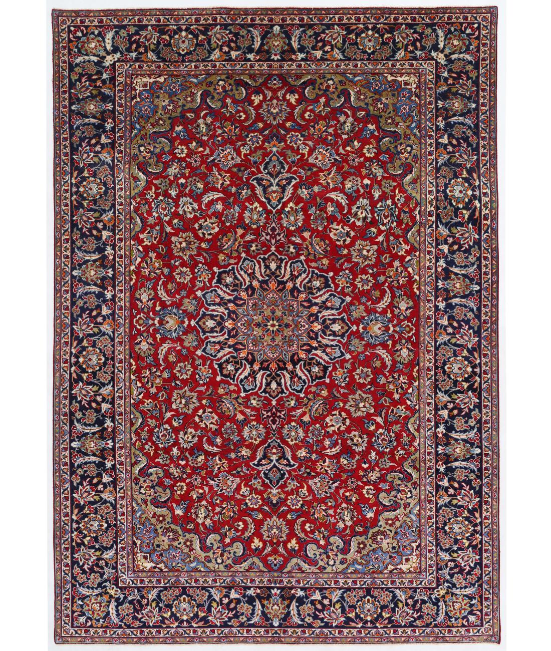 Hand Knotted Persian Najafabad Wool Rug - 8'0'' x 11'5'' 8' 0" X 11' 5" ( 244 X 348 ) / Red / Blue