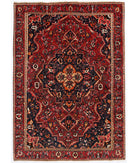 Hand Knotted Persian Bakhtiari Wool Rug - 6'10'' x 9'8'' 6' 10" X 9' 8" ( 208 X 295 ) / Red / Blue