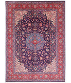 Hand Knotted Persian Sarouk Wool Rug - 9'9'' x 13'2'' 9' 9" X 13' 2" ( 297 X 401 ) / Blue / Red