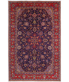 Hand Knotted Persian Tabriz Wool Rug - 7'1'' x 10'10'' 7' 1" X 10' 10" ( 216 X 330 ) / Blue / Red