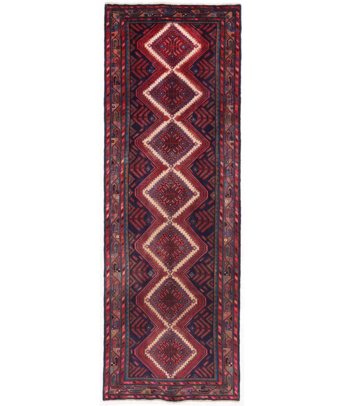 Hand Knotted Persian Bijar Wool Rug - 3'1'' x 9'5'' 3' 1" X 9' 5" ( 94 X 287 ) / Blue / Brown