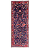 Hand Knotted Persian Lilian Wool Rug - 3'10'' x 10'6'' 3' 10" X 10' 6" ( 117 X 320 ) / Blue / Red