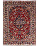 Hand Knotted Persian Kashan Fine Wool Rug - 8'6'' x 11'11'' 8' 6" X 11' 11" ( 259 X 363 ) / Red / Black